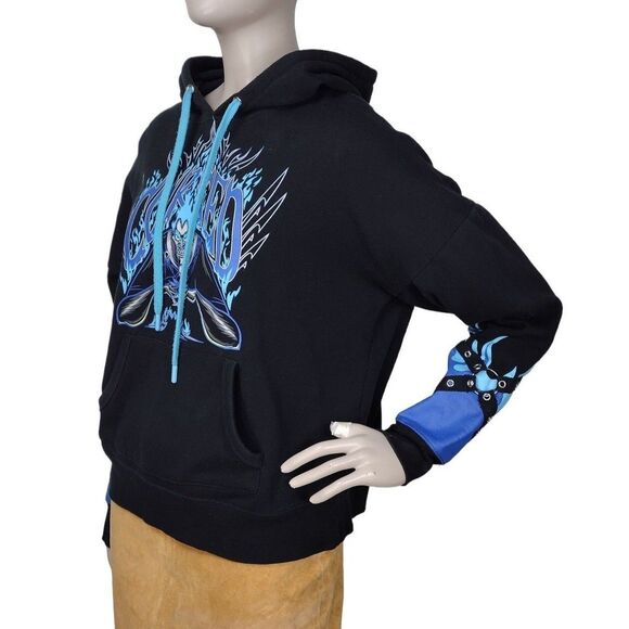 Disney Villains Hades Hercules "Cursed" Studded Harness Hoodie Sweatshirt - Picture 4 of 8